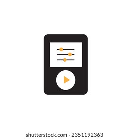 music player vector logo with ladder notes