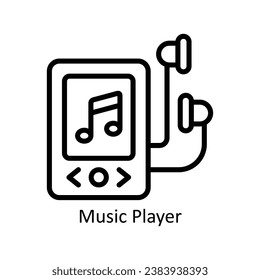 Music Player vector  outline Design illustration. Symbol on White background EPS 10 File