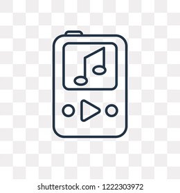 Music Player vector outline icon isolated on transparent background, high quality linear Music Player transparency concept can be used web and mobile