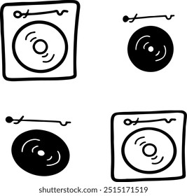 Music Player Vectors  Nostalgia | Music Disc | Various Expressions | Cute Minimalist Design  4 Vectors