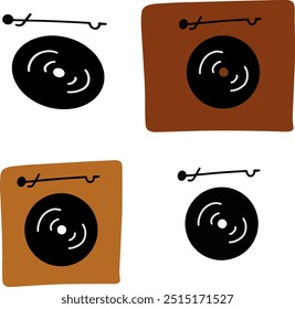 Vetores de música Nostalgia | Disco de música | Várias Expressões | Design minimalista bonito 4 vetores