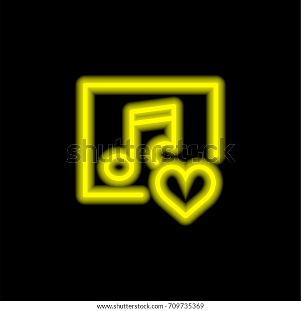 Music Player Yellow Glowing Neon Ui Stock Vector Royalty Free