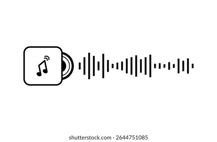 Ícone de reprodução de música com gráfico de passo alto e baixo