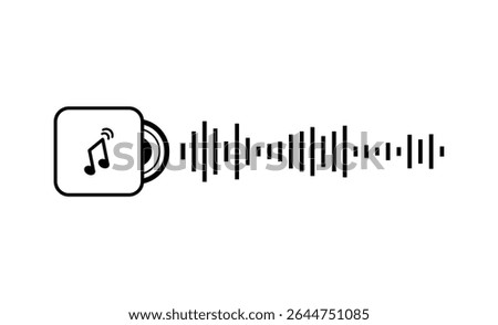 Music playing icon with high and low pitch graph