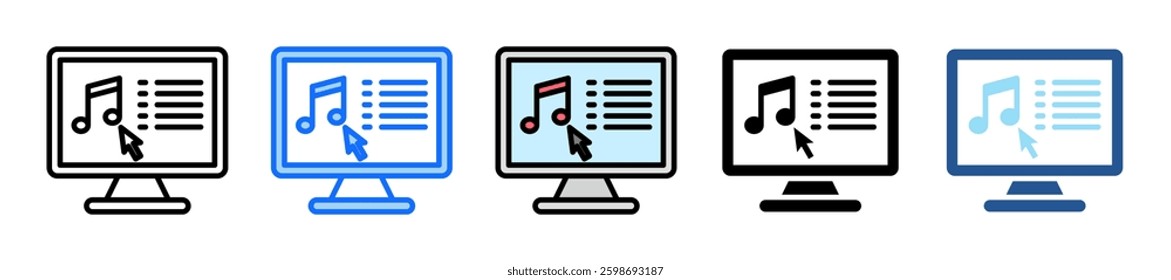 Music Playlist Icon Set Multiple Style Collection