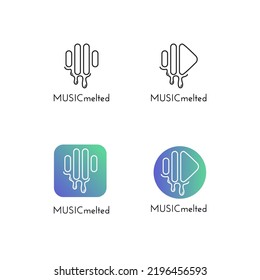 MUSIK PLAYLIST LOGO SET. VEKTORDESIGN-ELEMENT