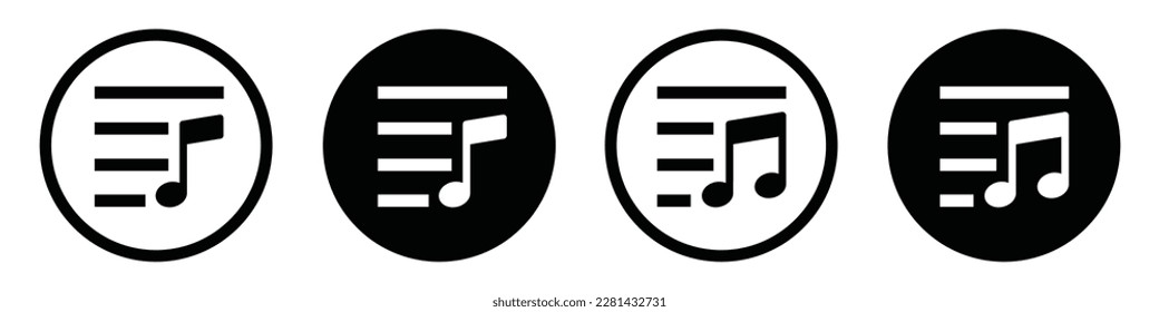 Music playlist set icon, vector illustration