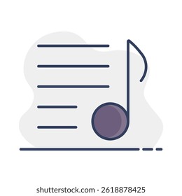 Icono aislado del Vector de la lista de reproducción de la música. Nota musical y lista. Símbolo de gráfico para música y sonido Sitio web y diseño de App, logotipo, App, UI