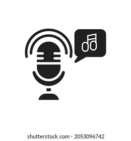 Music Podcast Filled Icon Vector Illustration