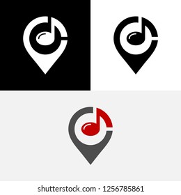 Music Point Location Note Icon Logo