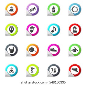 Music pointer on the color icons for your design