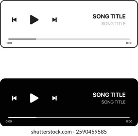 Music pop up notification. Audio player panel. Vector illustration