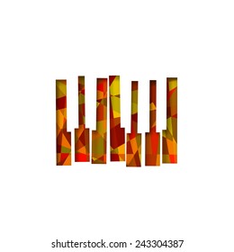 Music poster background template. Vector isolated piano keys illustration for graphic design. Shadows can be turned off for a flat decorated keyboard.