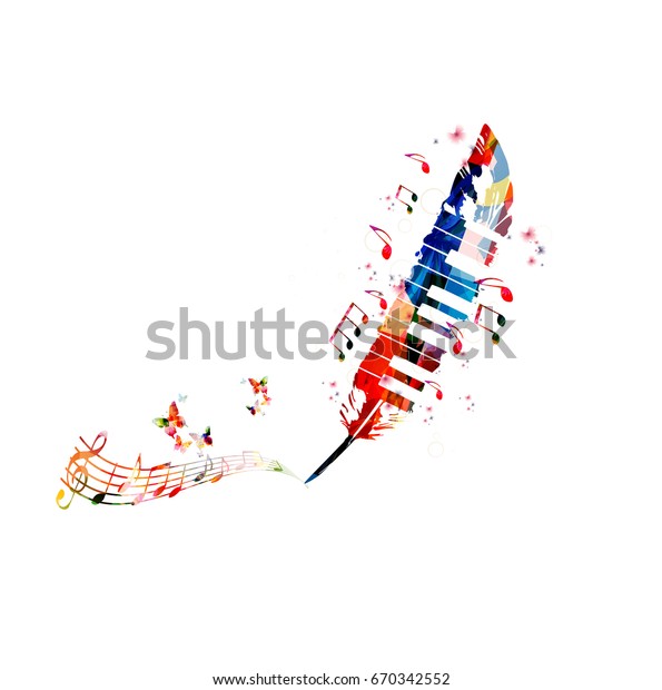 Music Poster Composing Colorful Music Notes Stock Vector (Royalty Free ...