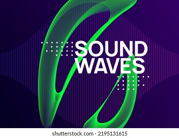 Music poster. Creative concert invitation design. Dynamic fluid shape and line. Neon music poster. Electro dance dj. Electronic sound fest. Club event flyer. Techno trance party.