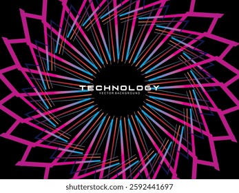 Music poster design background. Electro Sound Cover template with dynamic abstract gradient circular geometric shapes and lines for social media, technology, digital, flyer, party, festival, club, etc