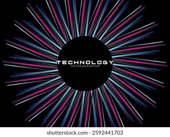 Music poster design background. Electro Sound Cover template with dynamic abstract gradient circular geometric shapes and lines for social media, technology, digital, flyer, party, festival, club, etc