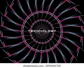 Music poster design background. Electro Sound Cover template with dynamic abstract gradient circular geometric shapes and lines for social media, technology, digital, flyer, party, festival, club, etc