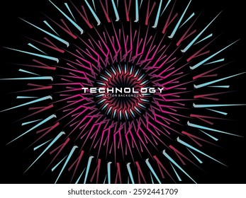 Music poster design background. Electro Sound Cover template with dynamic abstract gradient circular geometric shapes and lines for social media, technology, digital, flyer, party, festival, club, etc