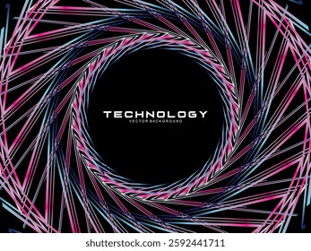 Music poster design background. Electro Sound Cover template with dynamic abstract gradient circular geometric shapes and lines for social media, technology, digital, flyer, party, festival, club, etc