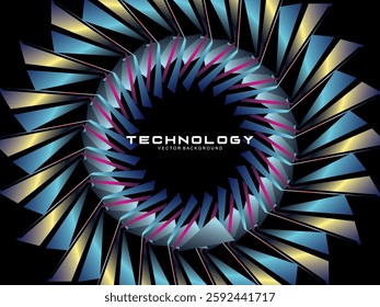 Music poster design background. Electro Sound Cover template with dynamic abstract gradient circular geometric shapes and lines for social media, technology, digital, flyer, party, festival, club, etc