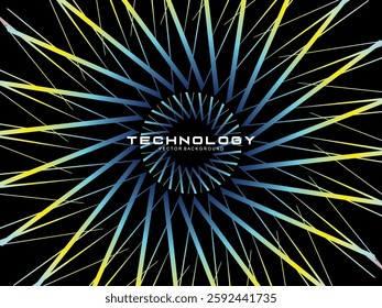 Music poster design background. Electro Sound Cover template with dynamic abstract gradient circular geometric shapes and lines for social media, technology, digital, flyer, party, festival, club, etc