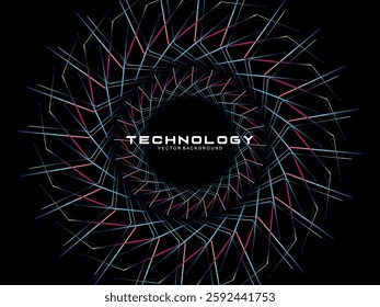 Music poster design background. Electro Sound Cover template with dynamic abstract gradient circular geometric shapes and lines for social media, technology, digital, flyer, party, festival, club, etc