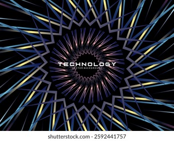 Music poster design background. Electro Sound Cover template with dynamic abstract gradient circular geometric shapes and lines for social media, technology, digital, flyer, party, festival, club, etc