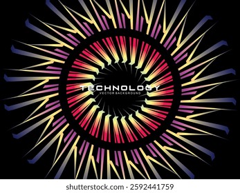 Music poster design background. Electro Sound Cover template with dynamic abstract gradient circular geometric shapes and lines for social media, technology, digital, flyer, party, festival, club, etc