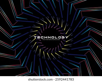 Music poster design background. Electro Sound Cover template with dynamic abstract gradient circular geometric shapes and lines for social media, technology, digital, flyer, party, festival, club, etc