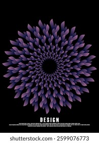 Music poster design background. Electro Sound Cover Template with abstract circular pattern shapes. Flower mandala, dynamic for t-shirt screen printing, technology, digital, parties, festivals, etc.