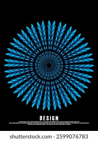 Music poster design background. Electro Sound Cover Template with abstract circular pattern shapes. Flower mandala, dynamic for t-shirt screen printing, technology, digital, parties, festivals, etc.