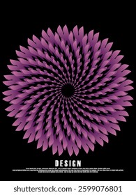 Music poster design background. Electro Sound Cover Template with abstract circular pattern shapes. Flower mandala, dynamic for t-shirt screen printing, technology, digital, parties, festivals, etc.