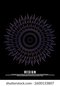 Music poster design background. Electro Sound Cover template with dynamic abstract gradient circular geometric shapes and lines for social media, technology, digital, flyer, party, festival, club, etc