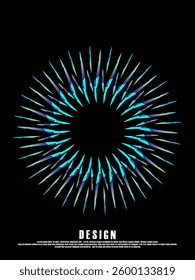 Music poster design background. Electro Sound Cover template with dynamic abstract gradient circular geometric shapes and lines for social media, technology, digital, flyer, party, festival, club, etc
