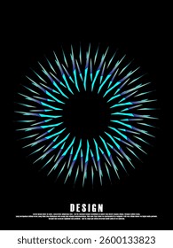 Music poster design background. Electro Sound Cover template with dynamic abstract gradient circular geometric shapes and lines for social media, technology, digital, flyer, party, festival, club, etc