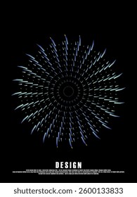 Music poster design background. Electro Sound Cover template with dynamic abstract gradient circular geometric shapes and lines for social media, technology, digital, flyer, party, festival, club, etc