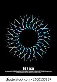 Music poster design background. Electro Sound Cover template with dynamic abstract gradient circular geometric shapes and lines for social media, technology, digital, flyer, party, festival, club, etc