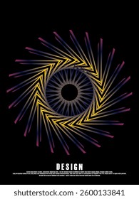 Music poster design background. Electro Sound Cover template with dynamic abstract gradient circular geometric shapes and lines for social media, technology, digital, flyer, party, festival, club, etc