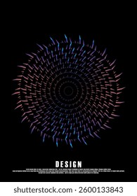 Music poster design background. Electro Sound Cover template with dynamic abstract gradient circular geometric shapes and lines for social media, technology, digital, flyer, party, festival, club, etc