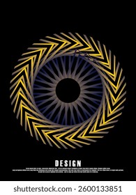 Music poster design background. Electro Sound Cover template with dynamic abstract gradient circular geometric shapes and lines for social media, technology, digital, flyer, party, festival, club, etc
