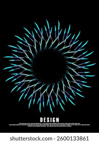 Music poster design background. Electro Sound Cover template with dynamic abstract gradient circular geometric shapes and lines for social media, technology, digital, flyer, party, festival, club, etc