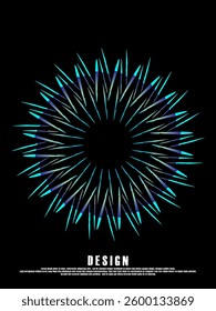 Music poster design background. Electro Sound Cover template with dynamic abstract gradient circular geometric shapes and lines for social media, technology, digital, flyer, party, festival, club, etc