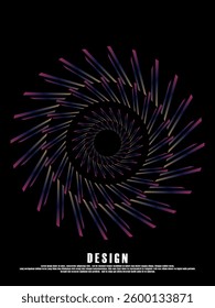 Music poster design background. Electro Sound Cover template with dynamic abstract gradient circular geometric shapes and lines for social media, technology, digital, flyer, party, festival, club, etc