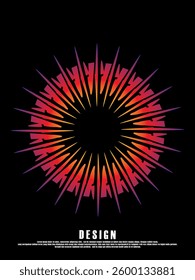 Music poster design background. Electro Sound Cover template with dynamic abstract gradient circular geometric shapes and lines for social media, technology, digital, flyer, party, festival, club, etc