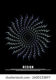 Music poster design background. Electro Sound Cover template with dynamic abstract gradient circular geometric shapes and lines for social media, technology, digital, flyer, party, festival, club, etc