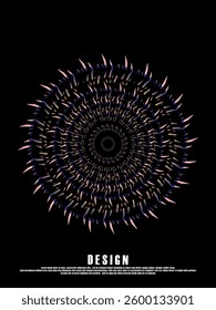 Music poster design background. Electro Sound Cover template with dynamic abstract gradient circular geometric shapes and lines for social media, technology, digital, flyer, party, festival, club, etc