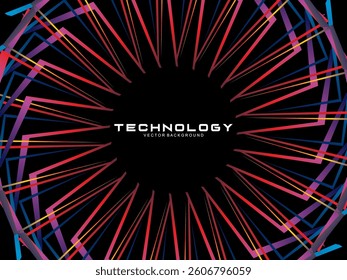 Music poster design background. Electro Sound Cover template with dynamic abstract gradient circular geometric shapes and lines for social media, technology, digital, flyer, party, festival, club, etc