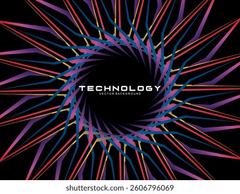 Music poster design background. Electro Sound Cover template with dynamic abstract gradient circular geometric shapes and lines for social media, technology, digital, flyer, party, festival, club, etc