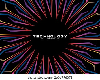 Music poster design background. Electro Sound Cover template with dynamic abstract gradient circular geometric shapes and lines for social media, technology, digital, flyer, party, festival, club, etc
